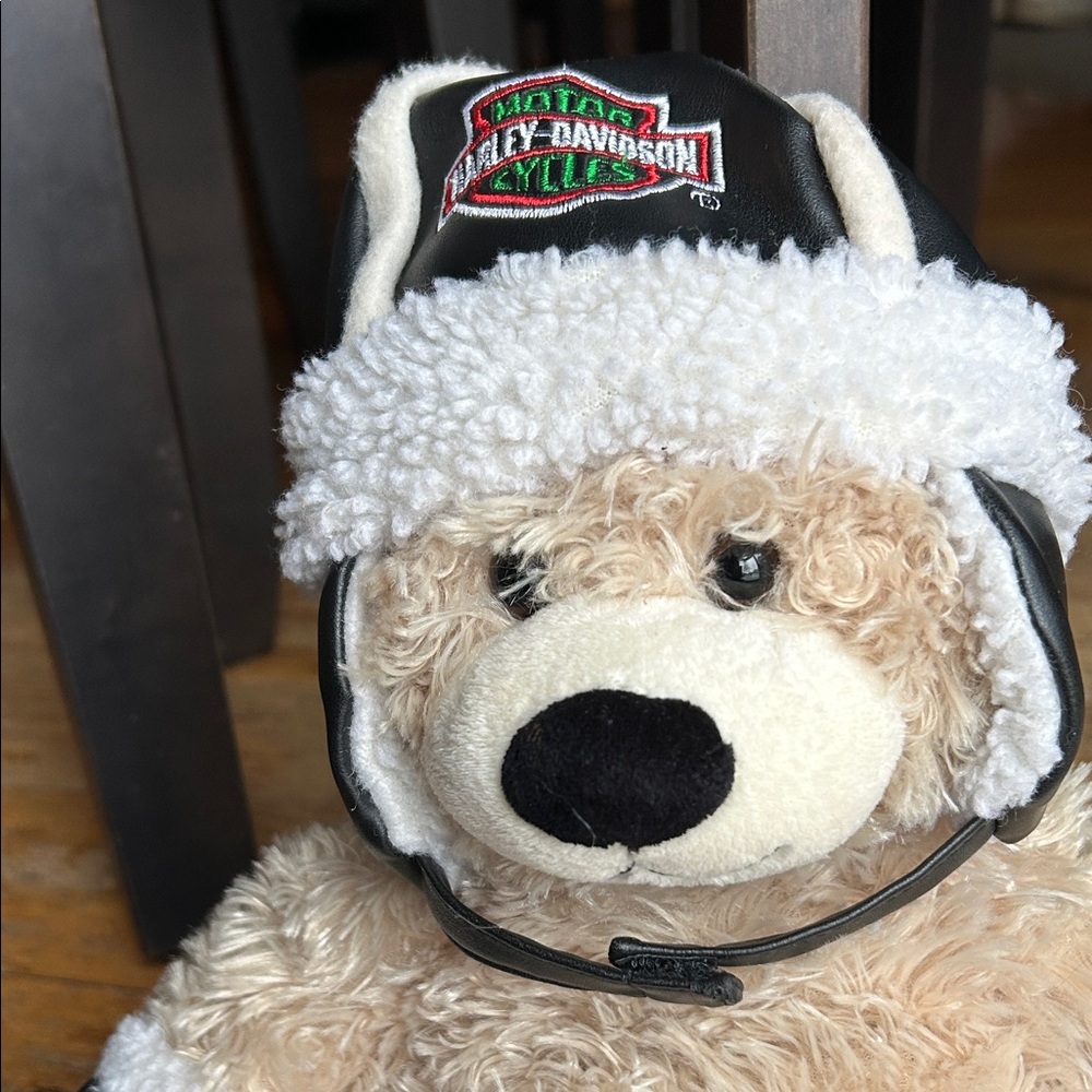 Harley-Davidson Plush Bear with Black and Cream Details - Picture 2 of 9